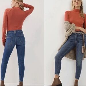 Anthropologie Pilcro Jeans Blue Distressed High Rise Skinny Womens Sz 29